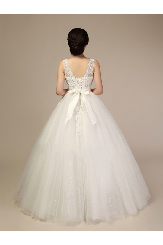 Ball Gown V-neck Lace Beaded Bridal Wedding Dresses WD010506