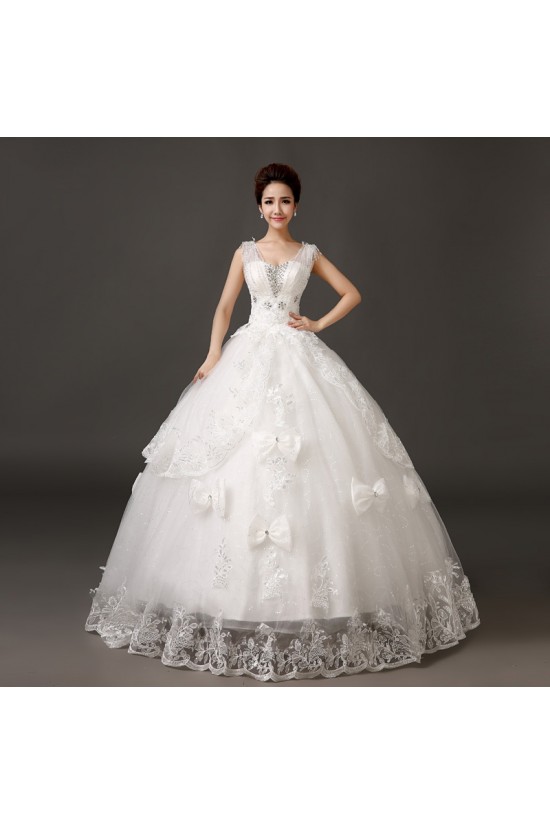 Ball Gown Beaded Bowknot Lace Bridal Wedding Dresses WD010507 Ball Gown Beaded Bowknot Lace Bridal Wedding Dresses WD010507