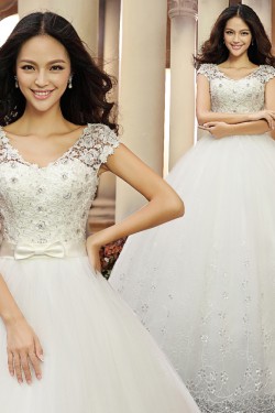 Ball Gown Beaded Lace Bridal Wedding Dresses WD010509