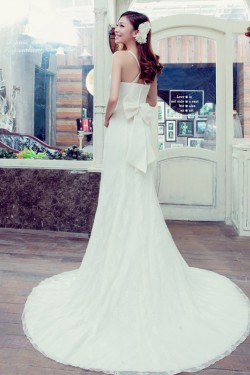 Sheath/Column Lace and Chiffon Bridal Wedding Dresses WD010513