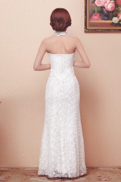 Trumpet/Mermaid Halter Lace Bridal Wedding Dresses WD010515