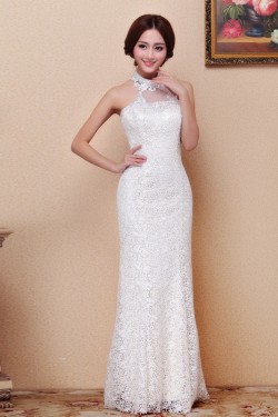 Trumpet/Mermaid Halter Lace Bridal Wedding Dresses WD010515
