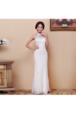 Trumpet/Mermaid Halter Lace Bridal Wedding Dresses WD010515