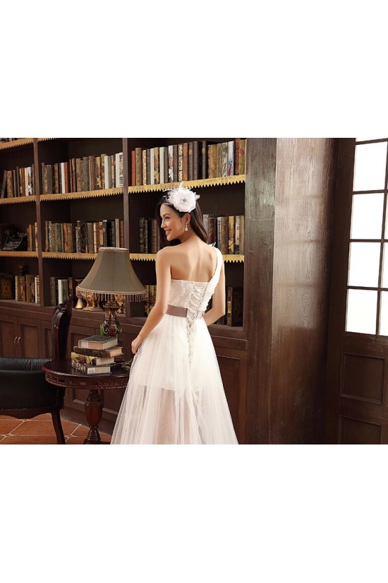 High Low One Shoulder Bridal Wedding Dresses WD010517 High Low One Shoulder Bridal Wedding Dresses WD010517