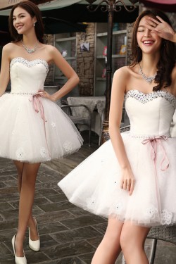 Short/Mini Sweetheart Beaded Bridal Wedding Dresses WD010518