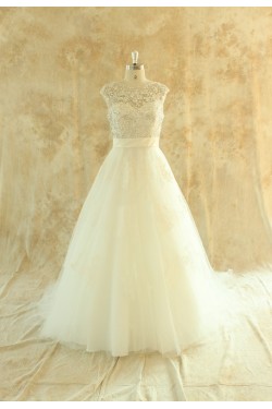 A-line Beaded Lace Bridal Wedding Dresses WD010527