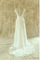 Sheath/Column Beaded Short Sleeves Bridal Wedding Dresses WD010529