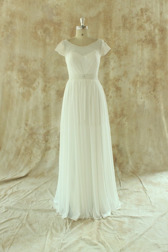 Sheath/Column Beaded Short Sleeves Bridal Wedding Dresses WD010529 Sheath/Column Beaded Short Sleeves Bridal Wedding Dresses WD010529