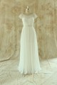 Sheath/Column Beaded Short Sleeves Bridal Wedding Dresses WD010529