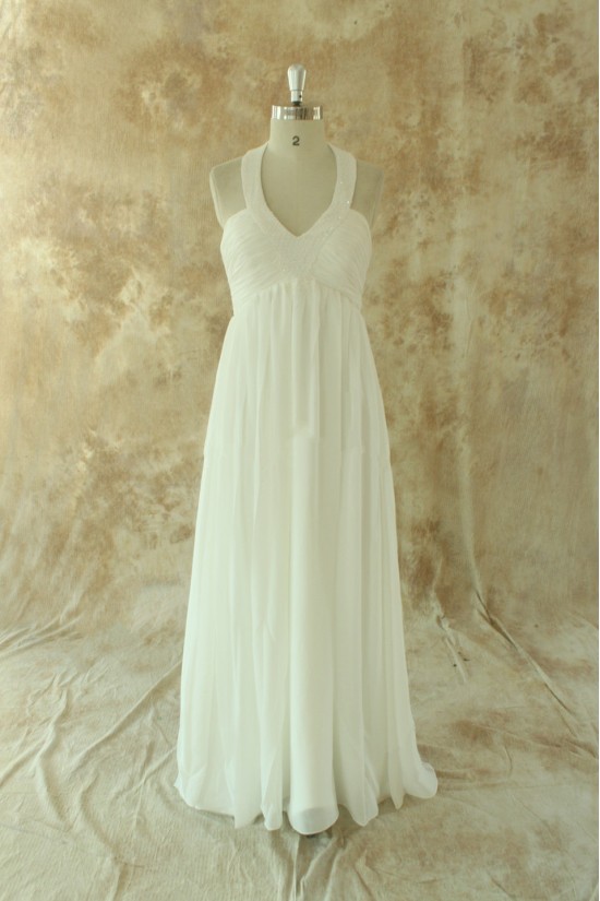 Sheath/Column Halter Maternity Bridal Wedding Dresses WD010531