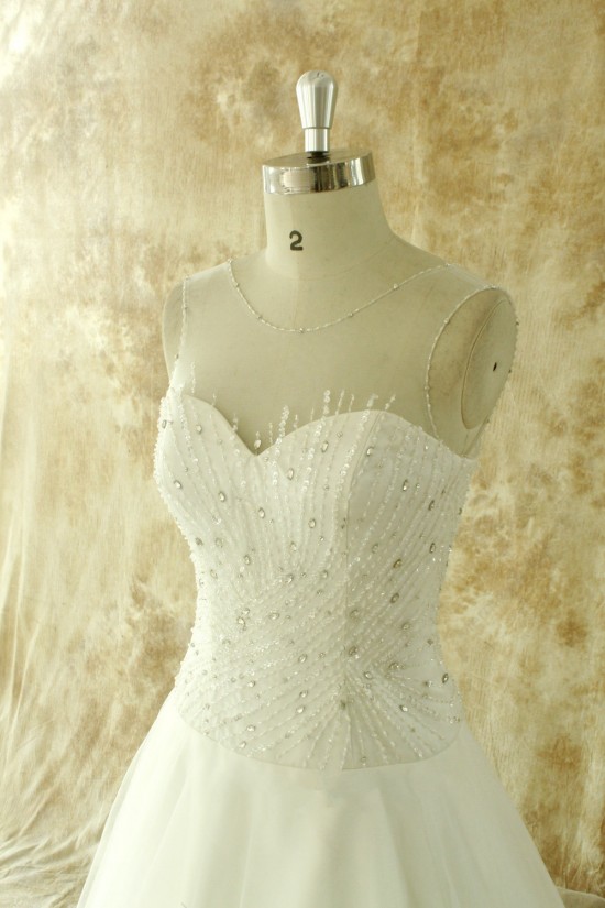 A-line Beaded Bridal Wedding Dresses WD010534