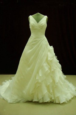 A-line V-neck Lace Bridal Wedding Dresses WD010540