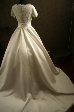 Ball Gown Short Sleeves Lace Bridal Wedding Dresses WD010543