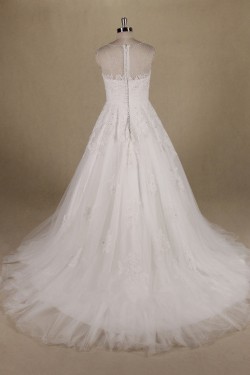 A-line Beaded Lace Bridal Wedding Dresses WD010550