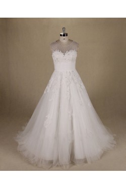 A-line Beaded Lace Bridal Wedding Dresses WD010550