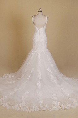 Trumpet/Mermaid Straps Lace Bridal Wedding Dresses WD010551