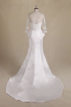 Trumpet/Mermaid 3/4 Sleeves Lace Bridal Wedding Dresses WD010553