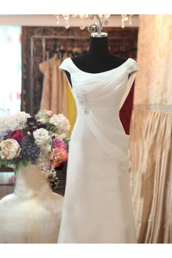 Sheath/Column Off the Shoulder Bridal Wedding Dresses WD010575