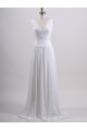 Elegant V-neck Chiffon and Lace Bridal Wedding Dresses WD010576