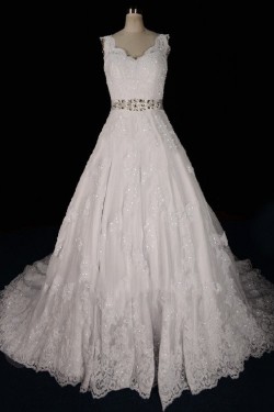 A-line Beaded Lace Bridal Wedding Dresses WD010580