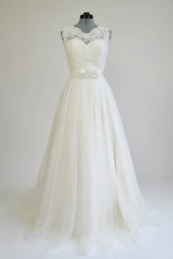 A-line Chiffon and Lace Bridal Wedding Dresses WD010582