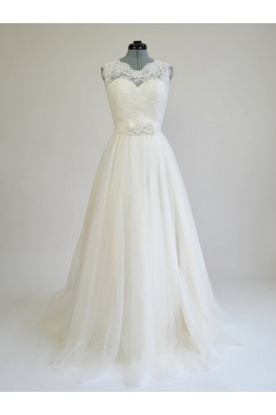 A-line Chiffon and Lace Bridal Wedding Dresses WD010582