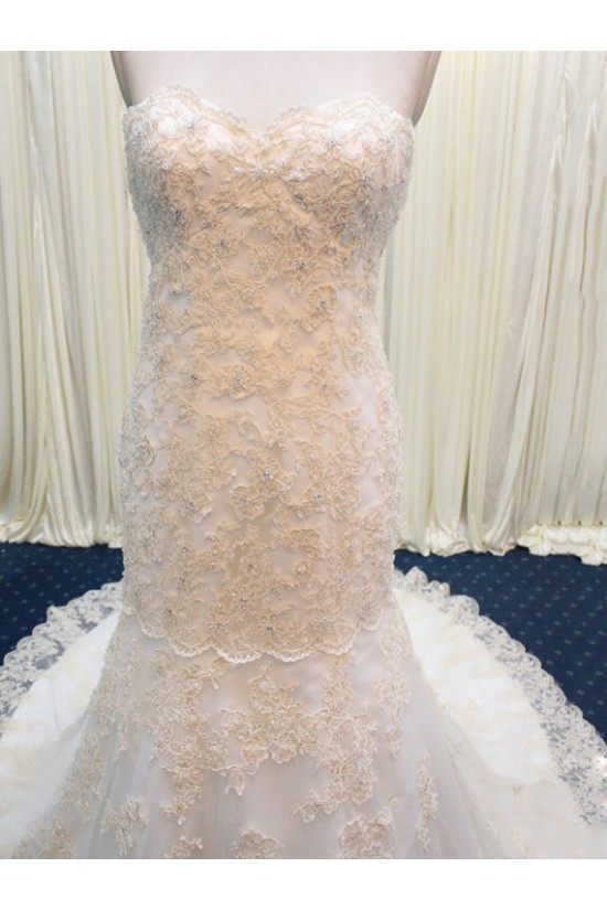 Trumpet/Mermaid Sweetheart Lace Bridal Wedding Dresses WD010588