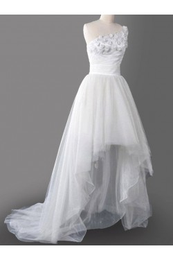 High Low One Shoulder Bridal Wedding Dresses WD010593