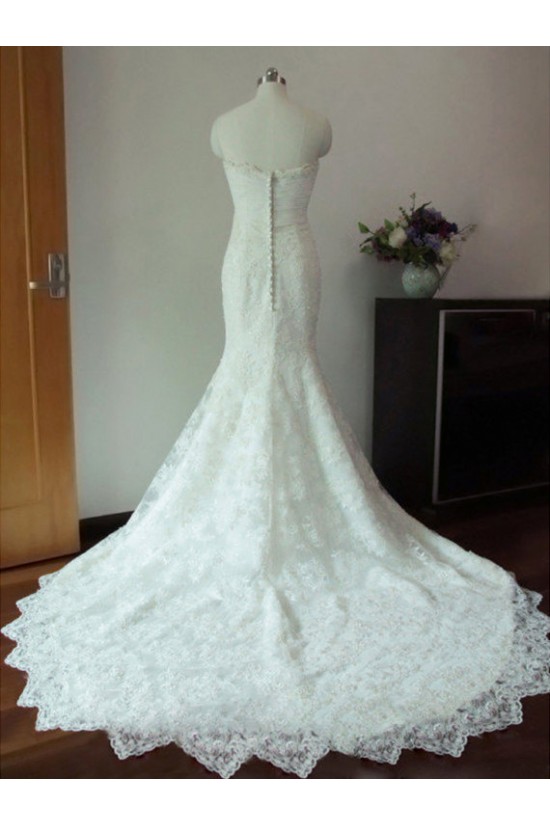 Trumpet/Mermaid Sweetheart Lace Bridal Wedding Dresses WD010595