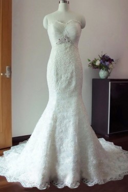 Trumpet/Mermaid Sweetheart Lace Bridal Wedding Dresses WD010595
