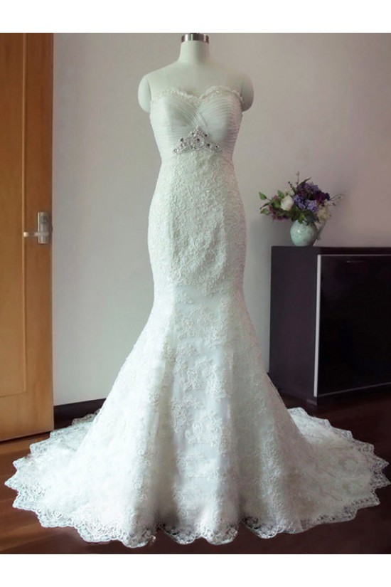 Trumpet/Mermaid Sweetheart Lace Bridal Wedding Dresses WD010595