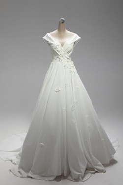 A-line Off the Shoulder Bridal Wedding Dresses WD010596