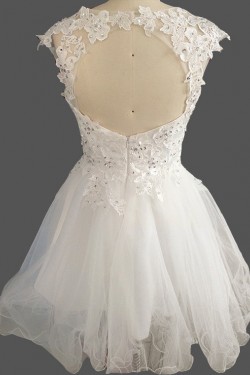 Short/Mini Beaded Lace Bridal Wedding Dresses WD010606