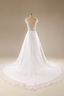 A-line Beaded Lace Bridal Wedding Dresses WD010607
