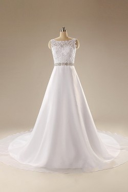 A-line Beaded Lace Bridal Wedding Dresses WD010607