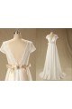 A-line Short Sleeves Chiffon and Lace Bridal Wedding Dresses WD010608 A-line Short Sleeves Chiffon and Lace Bridal Wedding Dresses WD010608