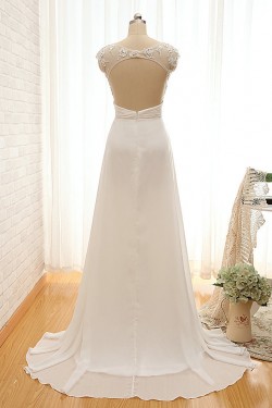A-line Lace and Chiffon Bridal Wedding Dresses WD010612