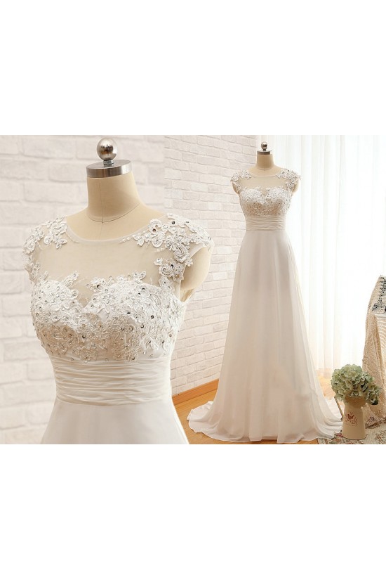 A-line Lace and Chiffon Bridal Wedding Dresses WD010612 A-line Lace and Chiffon Bridal Wedding Dresses WD010612