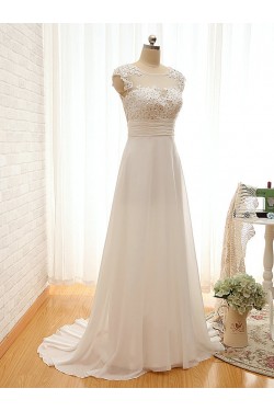 A-line Lace and Chiffon Bridal Wedding Dresses WD010612