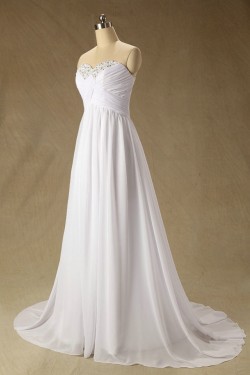 A-line Sweetheart Beaded Chiffon Bridal Wedding Dresses WD010613