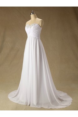 A-line Sweetheart Beaded Chiffon Bridal Wedding Dresses WD010613