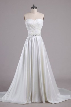 A-line Sweetheart Beaded Bridal Wedding Dresses WD010618