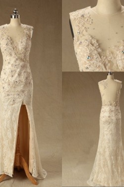 Trumpet/Mermaid Beaded Lace Bridal Wedding Dresses WD010620