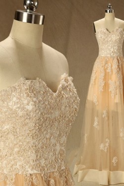 A-line Sweetheart Lace Bridal Wedding Dresses WD010621