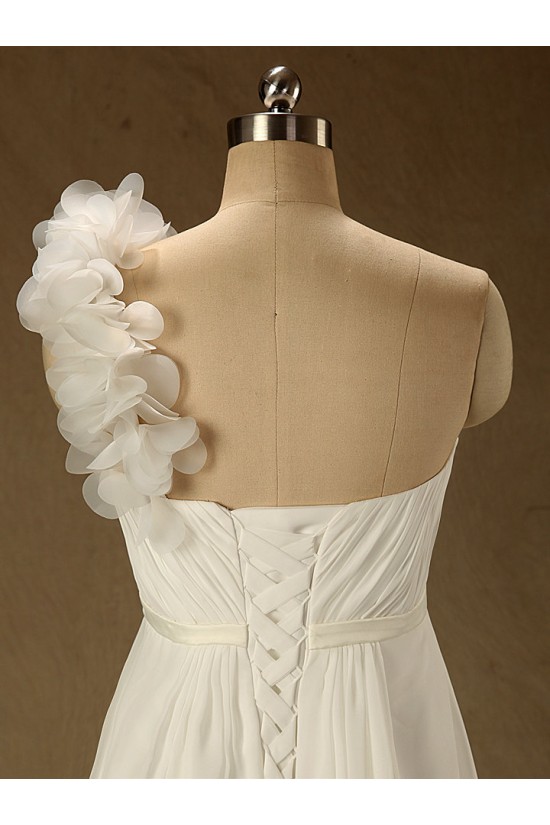A-line One Shoulder Chiffon Bridal Wedding Dresses WD010622