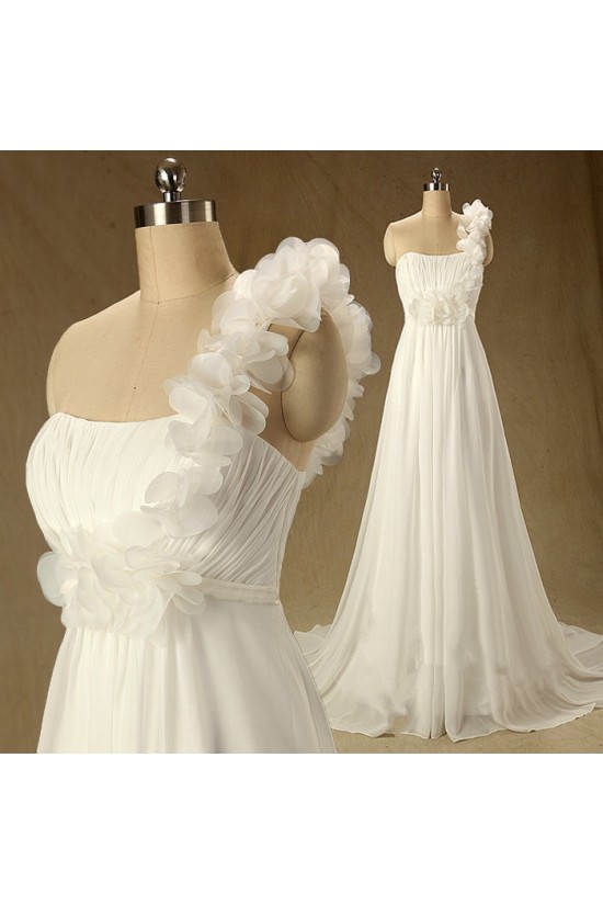 A-line One Shoulder Chiffon Bridal Wedding Dresses WD010622 A-line One Shoulder Chiffon Bridal Wedding Dresses WD010622