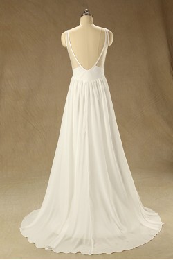 A-line Straps Lace and Chiffon Bridal Wedding Dresses WD010623