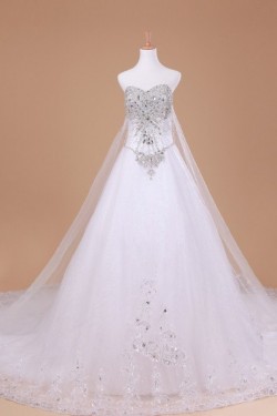 A-line Sweetheart Beaded Bridal Wedding Dresses WD010626