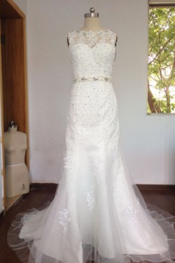 Trumpet/Mermaid Beaded Lace Bridal Wedding Dresses WD010627