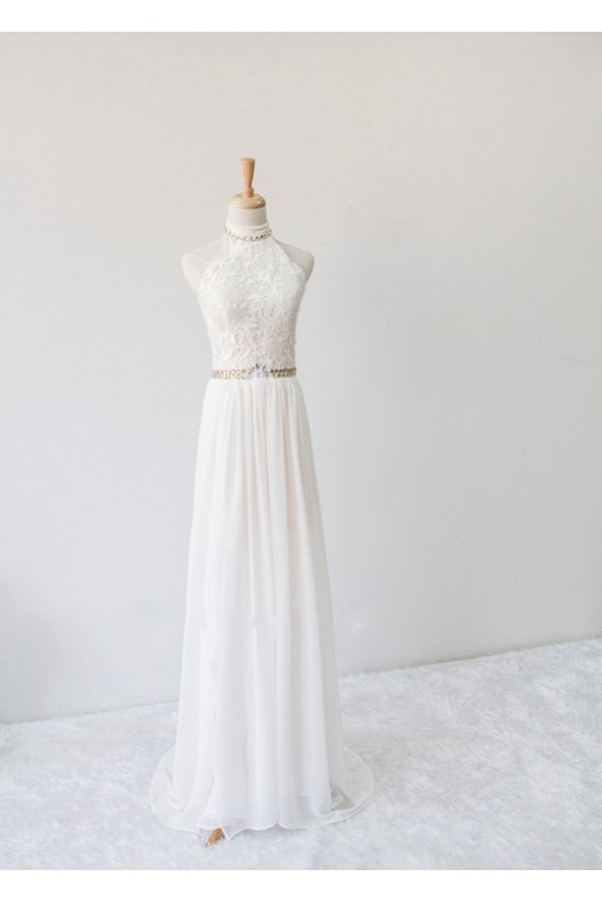 A-line Halter Beaded Lace and Chiffon Bridal Wedding Dresses WD010628 A-line Halter Beaded Lace and Chiffon Bridal Wedding Dresses WD010628